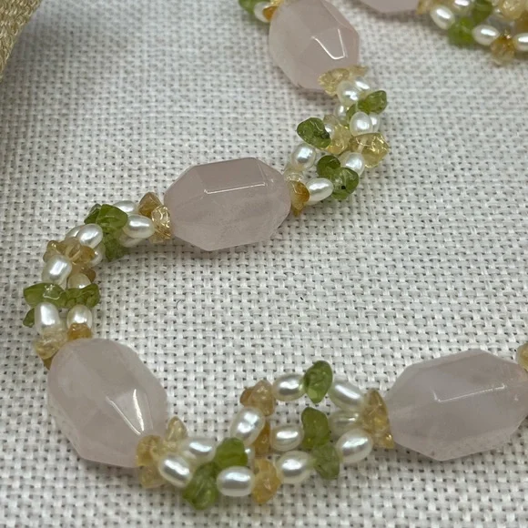 Vintage Ross-Simons Multi-Gemstone and White Pearl Necklace 16" - Picture 9 of 17